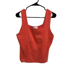Un Monde Camaieu Orange Casual Sleeveless Knit Tank Top Size M Summer Essential
